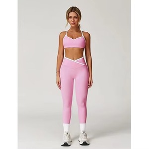 Latest Fashion <b>Top</b> Trending <b>Women</b> <b>Compression</b> Set Workout Breathable Yoga Sets - Product Image 3