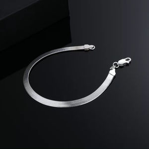 Pulsera de Plata de Alta Calidad, Chapada en Plata de Ley 925, Pulsera de Cadena, Joyería de Moda - Product Image 3