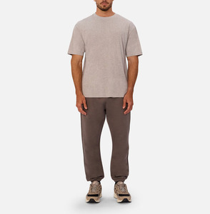 Camiseta de algodón grueso para hombre, color gris claro, talla grande, transpirable, precio al por mayor - Product Image 2