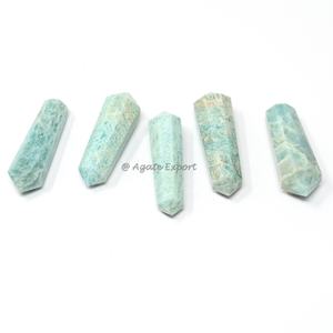Wholesale Natural Moss Agate Crystal <b>Wand</b> Pocket Stones Double Terminated Points Carved Tumbled Mineral Gemstones India - Product Image 6