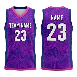 Camiseta de Baloncesto Azul Marino Personalizada ODM, Unisex, Cuello en V, Sin Mangas, Sublimada, Impresa, Antibacteriana, Transpirable, de Secado Rápido, para Equipo - Product Image 4