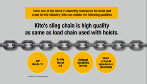Eslinga de Cadena KITO Serie 100 S5 Grado 10 JIS 1.1t-32t de Una, Dos, Tres y Cuatro Patas Fabricada en Japón - Product Image 3