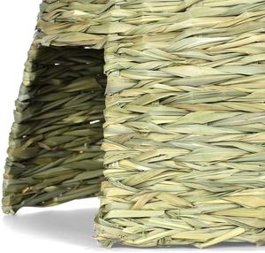 Casa de hierba natural tejida para conejos, refugio duradero, juguete masticable, cueva orgánica para ocultarse, para animales pequeños y artículos para mascotas - Product Image 2