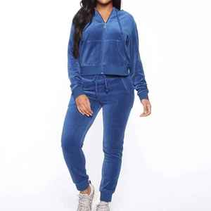 Conjunto Deportivo de Tela Brillante Premium, Ropa Deportiva de Invierno de Tela Suave, Atuendo Elegante para Mujer, Chándal de Terciopelo de Talla Grande - Product Image 2