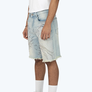 New Arrival OEM Summer <b>Men's</b> Casual Denim Shorts <b>Overalls</b> Knitted Breathable High Quality Casual Denim Shorts - Product Image 3