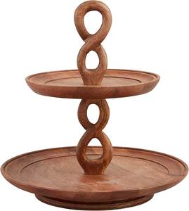 Support de centre de table en bois, élégant présentoir alimentaire, pièce décorative en bois pour service, accessoire de boulangerie minimaliste, rustique - Product Image 3