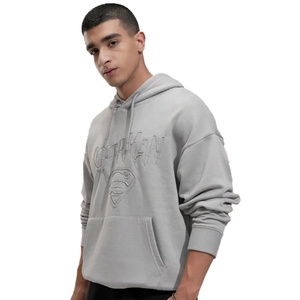 Sudadera con Capucha para Hombre de Primera Calidad, Color Gris, con Logotipo de Superman en Relieve, Corte Regular, Felpa de Algodón, Estilo Casual para Otoño - Product Image 2