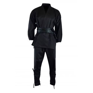 Uniforme de Kung Fu Negro para Hombre, 100% Poliéster, Transpirable, Corte Regular, Uniforme de Karate de 2 Piezas, Ropa de Artes Marciales, Talla Adulto - Product Image 2