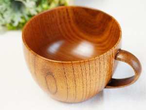 แก้วกาแฟไม้โบราณสไตล์ชนบท ทำจากไม้ธรรมชาติ เป็นมิตรกับสิ่งแวดล้อม ของขวัญสุดคลาสสิก พร้อมหูจับ แก้วน้ำชาไม้สำหรับใช้ในครัว - Product Image 3