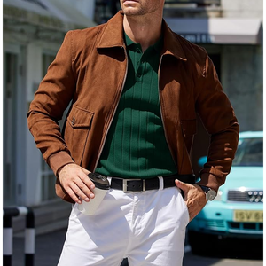 <b>Men's</b> Knitted Long Sleeve Polo Sweater Solid Color Autumn Casual Pullover Full Sleeve Button Closure Green - Product Image 5