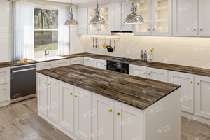 Encimera de Superficie Sólida de Madera de Acacia Ecológica con Certificación CE - 18/26/38 mm, Encimera Moderna para Isla de Cocina o Mueble de Baño - Product Image 4