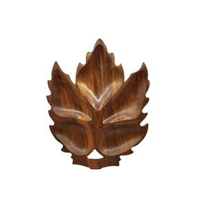 Plateau de service moderne en bois pour fruits secs, personnalisable en forme et en taille, de haute qualité, en forme de feuille - Product Image 6