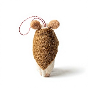 Ornement de souris en feutre de laine 100% écologique fait main, décoration de Noël rustique en forme de petit animal, à suspendre au mur, pour l'intérieur - Product Image 4
