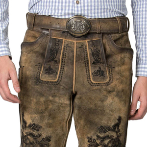 Authentic Custom Bavarian Shorts with Embroidery Adjustable Canvas <b>Suspender</b> for Oktoberfest Festivals - Product Image 2