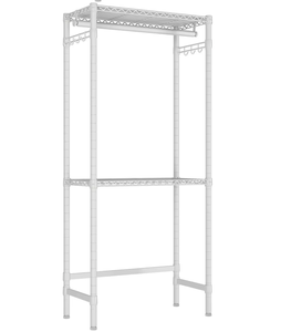 OEM/ODM Vietnam Over Washer and Dryer Storage <b>Shelf</b> 2 Tier Adjustable Height Laundry Room Organizer Rack White - Product Image 4