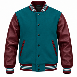 Veste universitaire d'hiver pour homme, personnalisée, brodée sur le devant, de haute qualité, 100% toile de laine, imperméable, coupe-vent, bicolore - Product Image 3