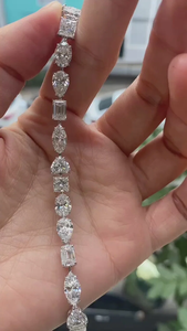 Women's 925 Silver Diamond <b>Bracelet</b> Oval Cut Lab grown D Color IGI Certified Classic Wedding Jewelry - Product Image 2