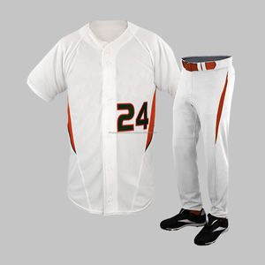Venta al por mayor personalizado hombres Jersey de béisbol bordado botón uniformes de béisbol más tamaño transpirable conjuntos - Product Image 1