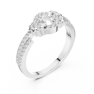 Women Lab Grown <b>Ring</b> Radiant Cut IGI Certified Rhodium Plated Floral <b>Circle</b> Band Wedding Engagement Party Anniversary Jewelry - Product Image 2
