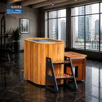 Bañera de Hielo para Recuperación Deportiva Skyline, Acero Inoxidable 316, Cedro Rojo Ovalado, Enfriador Inteligente con WiFi, Certificación CE, DDP Alemania, Grado Comercial