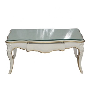 Bàn trà kiểu Pháp Bàn cà phê bằng gỗ bàn trung tâm cổ điển được thiết kế để trang trí phòng khách cổ và nội thất căn hộ - Product Image 5