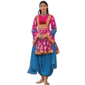 Vestido largo de seda bordado afgano para mujer, elegante, tradicional, para bodas y fiestas, vestido afgano vintage, vestidos de novia - Product Image 1