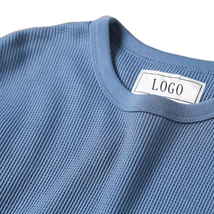 Organic Cotton t Shirt for Men <b>Tshirt</b> Long Sleeve Thermal Crewneck Shirt Custom Waffle Thermal Long Sleeve Shirt Custom - Product Image 6