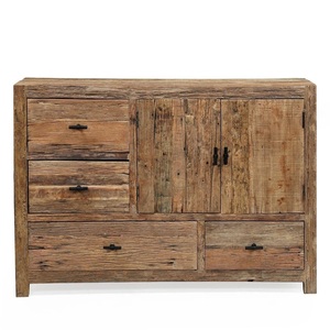 Modern Eco-friendly Solid Wood Living Room Cabinet with 2 Drawers 2 Flat Panel Doors 3 Shelves <b>Storage</b> <b>Sideboard</b> Furniture - Product Image 2