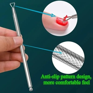 6Pcs Reusable Stainless Steel Manicure <b>Nail</b> <b>Tool</b> Set with Dual-End Double Head Cuticle Pusher Remover Kit & Storage Case - Product Image 4