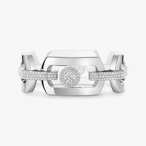 White <b>Gold</b> Diamond <b>Cocktail</b> <b>Ring</b> Round Brilliant Cut Geometric Luxury Women's Engagement <b>Ring</b> - Product Image 1