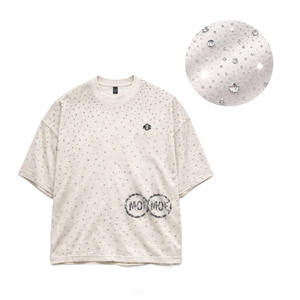 Camiseta Oversize de Algodón con Pedrería Brillante Estilo Urbano para Hombre, Producción de Ropa Personalizada al por Mayor - Product Image 2