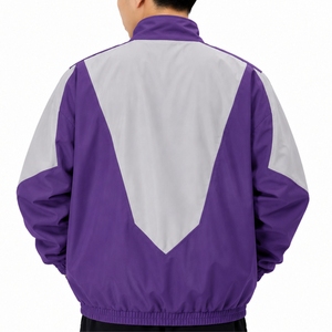 เสื้อแจ็คเก็ตวินด์เบรกเกอร์ผู้ชาย สีสันแบบคัลเลอร์บล็อก ดีไซน์เปลือกนอกน้ำหนักเบา สไตล์สปอร์ตเรโทร ซิปยาวเต็มตัว แต่งแผงตัดกัน - Product Image 2