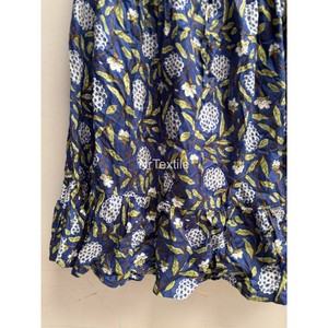 Jupe midi à imprimé floral, coupe évasée, taille élastique, style bohème, en mousseline de soie, coupe ample, ourlet à volants, pour toutes les saisons - Product Image 4