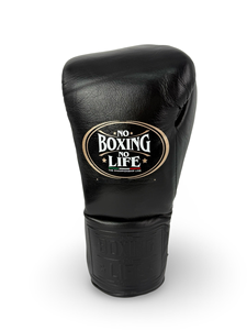 ถุงมือชกมวยคุณภาพสูงสีดำ No Boxing No Life สำหรับ MMA คิกบ็อกซิ่ง ฝึกซ้อม ถุงมือชกมวยแบบกำหนดเองและอุปกรณ์ต่อสู้ - Product Image 4