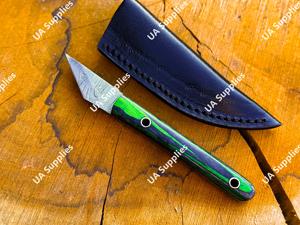 มีดคิริดาชิขนาดเล็กคมกริบ พรีเมียม ใบมีดคงที่ ขนาด 2 นิ้ว เหล็กดามัสกัส ใช้พกพาได้ตามกฎหมาย มีดอเนกประสงค์ EDC - Product Image 5