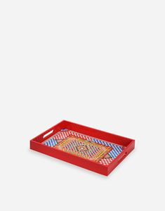 Plateau de rangement alimentaire rectangulaire en bois naturel avec impression émaillée, plateau imprimé avec autocollant émaillé, pour la maison, l'hôtel, le restaurant, look design - Product Image 3