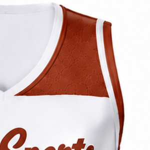 Maillot de cheerleading sans manches sublimé blanc bordeaux, tenue de sport athlétique pour l'entraînement, la performance et la compétition - Product Image 3