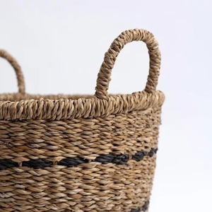 Westport Seagrass <b>Round</b> <b>Basket</b> Handmade Storage <b>Basket</b> Wholesale eco-friendly Made Viet Nam - Product Image 3