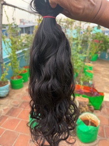 Premium Quality 24 inch Unprocessed Indian Wavy Human Hair Extensions Raw Wavy Human Hair Bundles no shedding and no <b>tangled</b> - Product Image 3