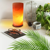 Lampe de table en sel de roche de l'Himalaya avec base en bois, lumière ambiante en cristal naturel, décoration d'intérieur