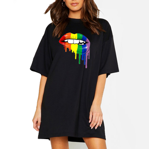 Oversized Black Women's T-<b>Shirt</b> <b>Photo</b> Print Front Design Short Sleeve O-Neck Casual Knitted Polyester Custom Logo Quick Dry - Product Image 3