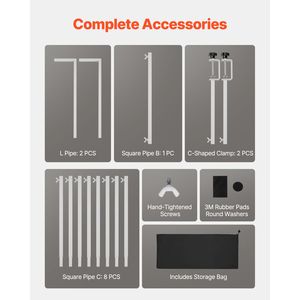 Supporto ad arco regolabile in metallo da 13 pollici e 42 piedi di altezza con morsetto per asta da tavolo, supporto e base per palloncini da tavolo con lunghezza 28-98 pollici - Product Image 5