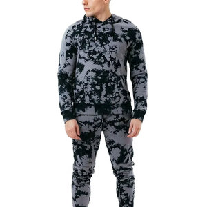 Conjunto Deportivo Informal para Hombre, Estilo Urbano, Sudadera con Capucha y Pantalones, Estilo Contemporáneo, Lavado Ácido - Product Image 1