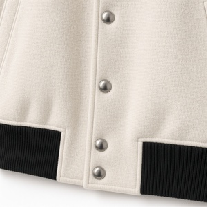 Veste universitaire unisexe de haute qualité, couleurs personnalisées, manches en laine, col rabattu, fermeture à boutons recouverts, vêtements d'hiver décontractés - Product Image 6