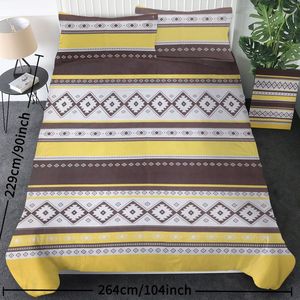 Set Copripiumino Super King con Stampa Geometrica 3D, Stile Moderno con Motivo a Pois, Leggero, per Arredamento Camera da Letto Adulti, Marrone e Giallo - Product Image 6