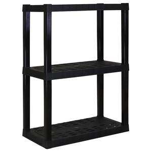 Unidad de estante de garaje de plástico de 3 niveles resistente 39 \ "H X 14 \" D X 30 \ "W Negro-300 Lbs 39 \" H X 14 \ "D X 30 \" W Negro-300 Lbs - Product Image 1