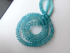 Cuentas de Apatita Azul Natural Facetadas en Forma de Rondelle para Joyería, Hilo Completo de Piedras Sueltas - Product Image 6