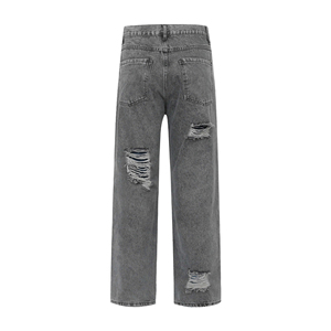 Jeans en denim pour hommes, style vintage, déchirés, décontractés, respirants, de haute qualité, à prix bas, avec logo personnalisé en gros - Product Image 2