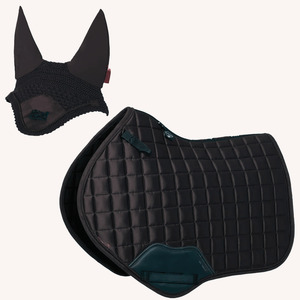 2026 Ensemble assorti de tapis de selle de compétition et de saut en satin avec doublure en bambou écologique, personnalisable par sublimation, et masque anti-mouches - Product Image 1