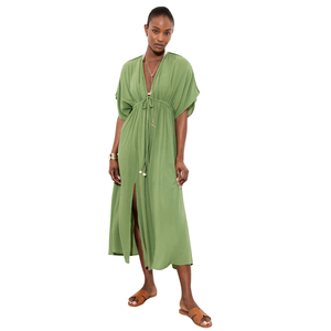 Vestido largo maxi con estampado floral para mujer, estilo línea A, atuendo de verano - Product Image 1